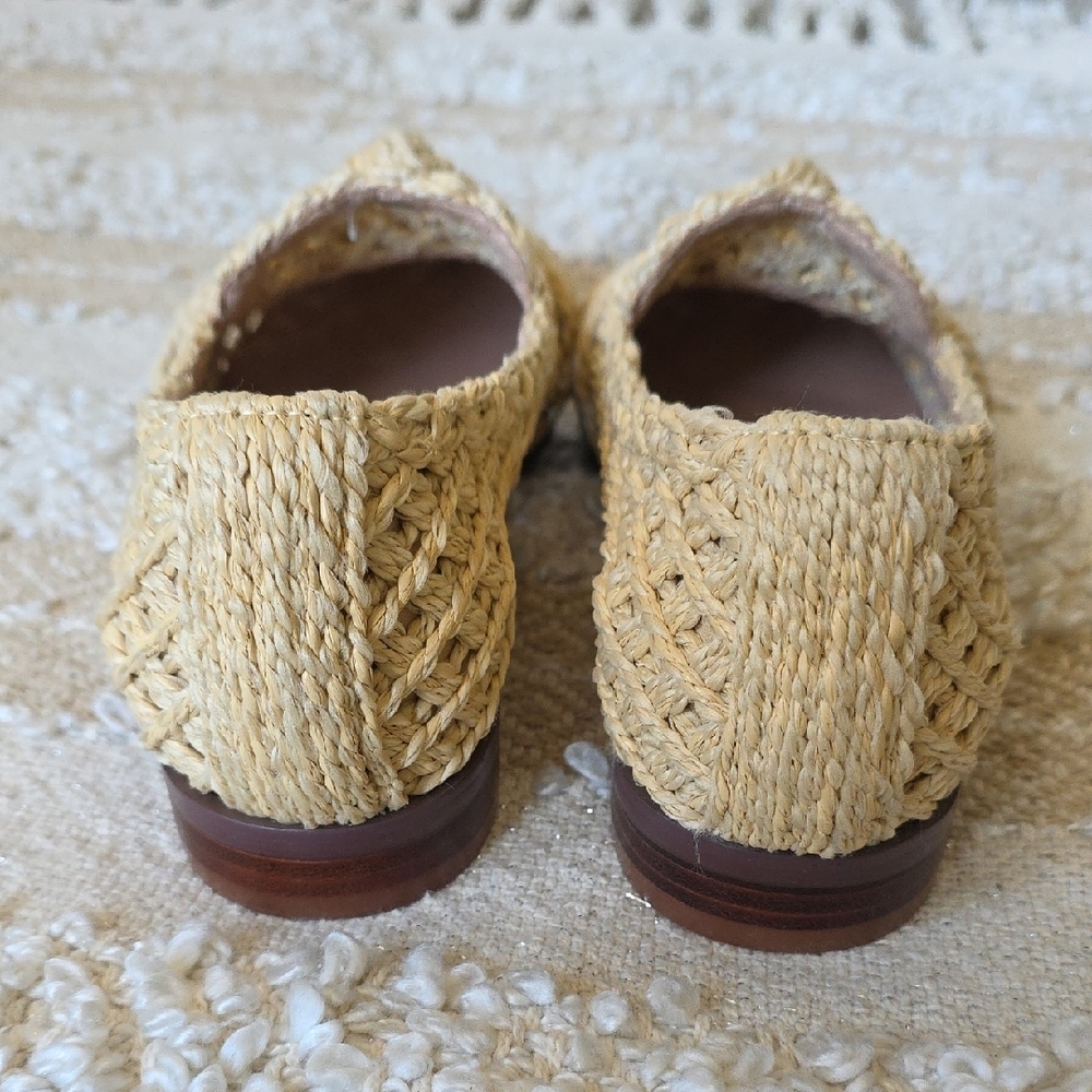 Women's Woven Slip-On Loafers - Bibi Lou Anthropologie Raffia Size 38 - Picture 6 of 15